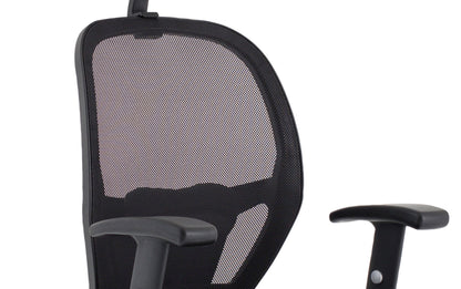 Denver High Mesh Back Black Task Operator Office Chair with Arms