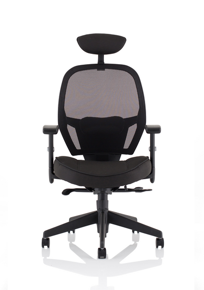 Denver High Mesh Back Black Task Operator Office Chair with Arms