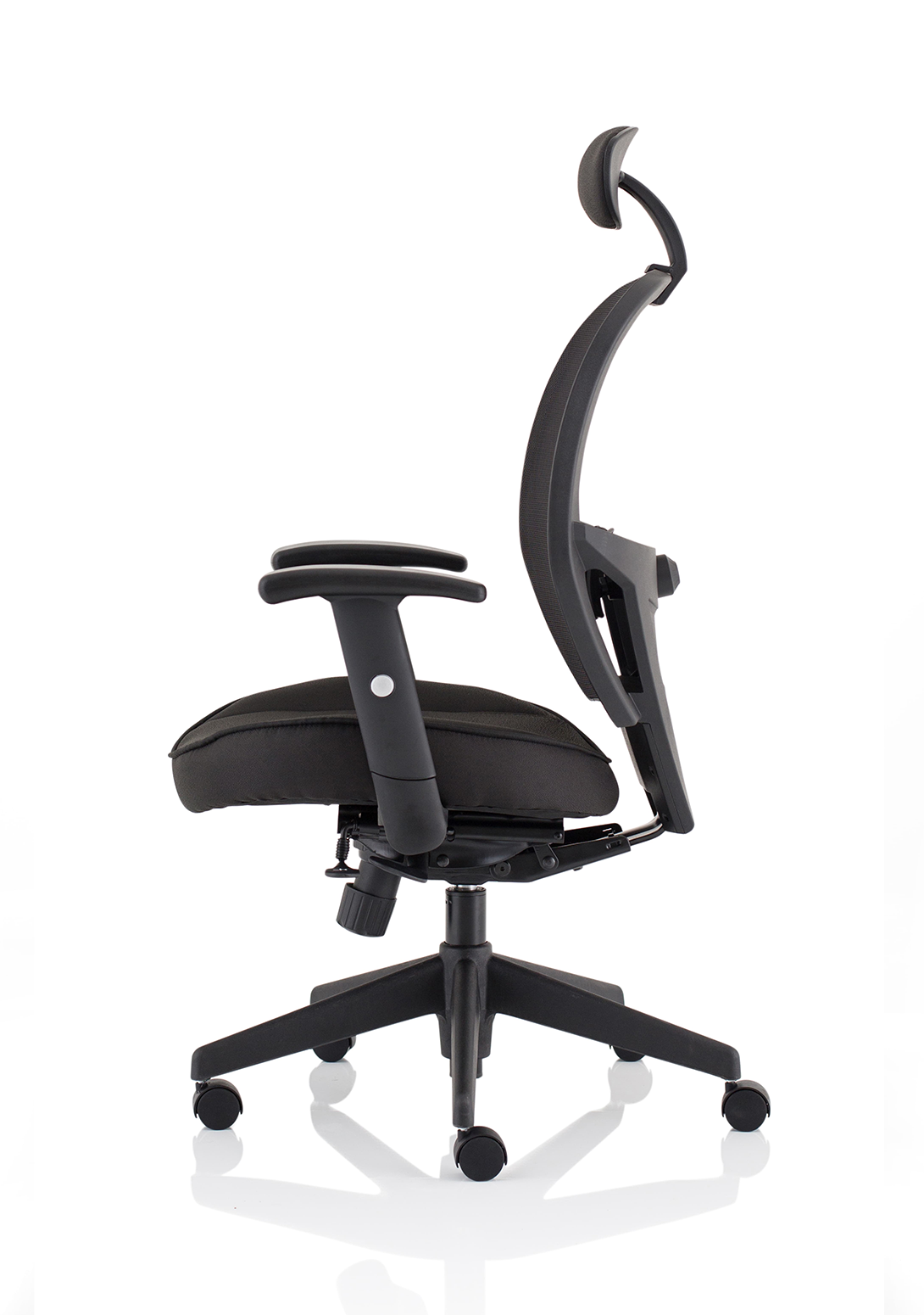 Denver High Mesh Back Black Task Operator Office Chair with Arms