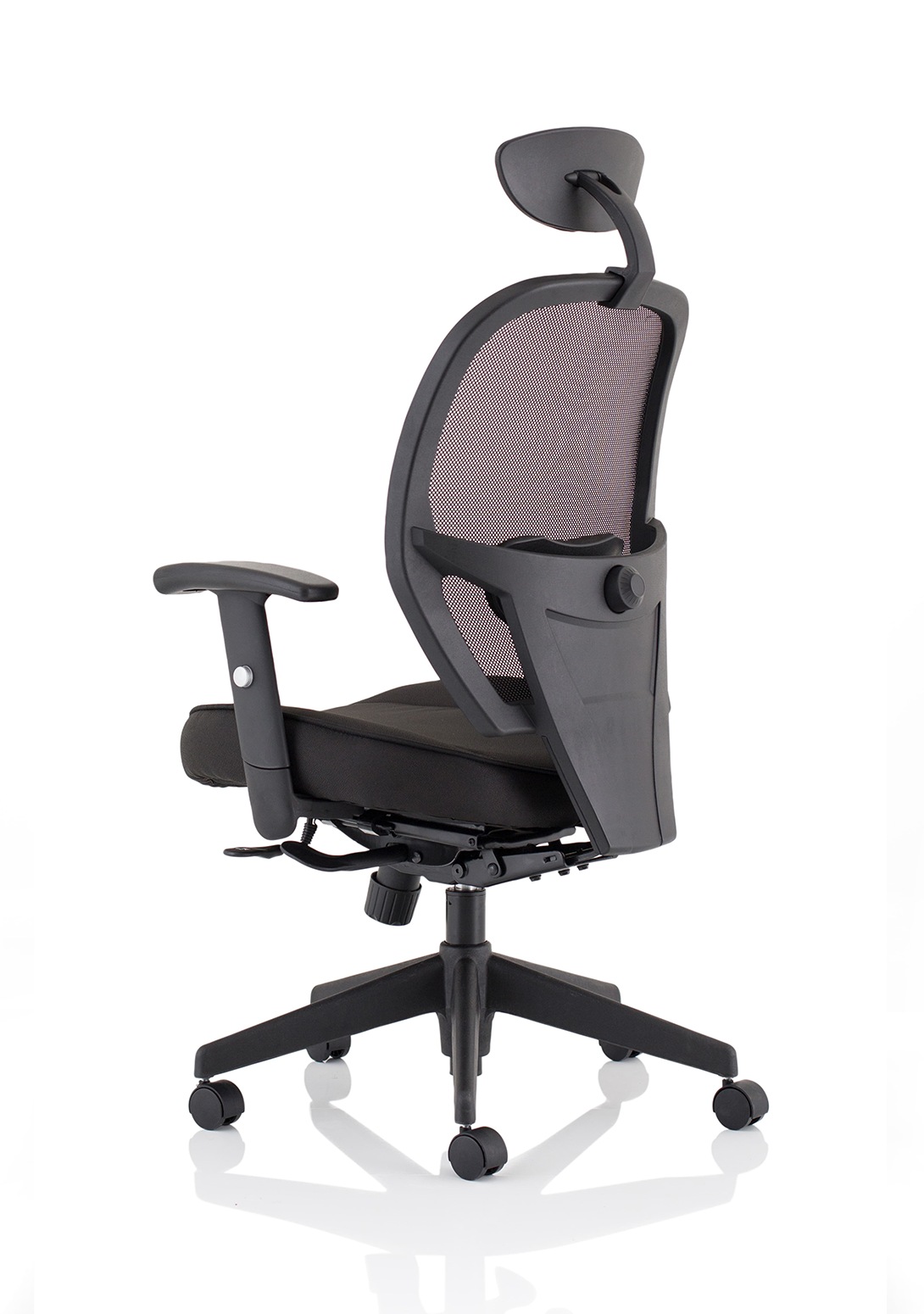 Denver High Mesh Back Black Task Operator Office Chair with Arms