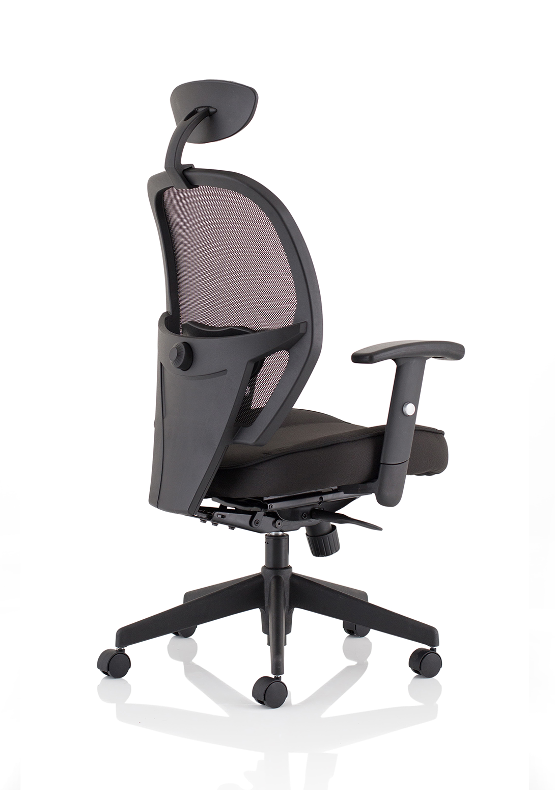 Denver High Mesh Back Black Task Operator Office Chair with Arms