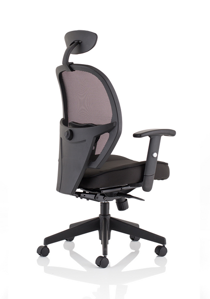 Denver High Mesh Back Black Task Operator Office Chair with Arms