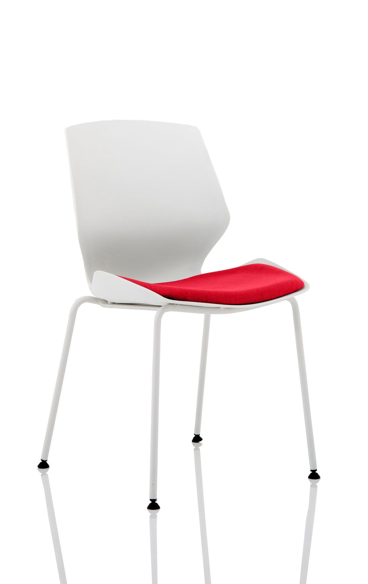 Florence White Frame Fabric Seat Visitor Chair