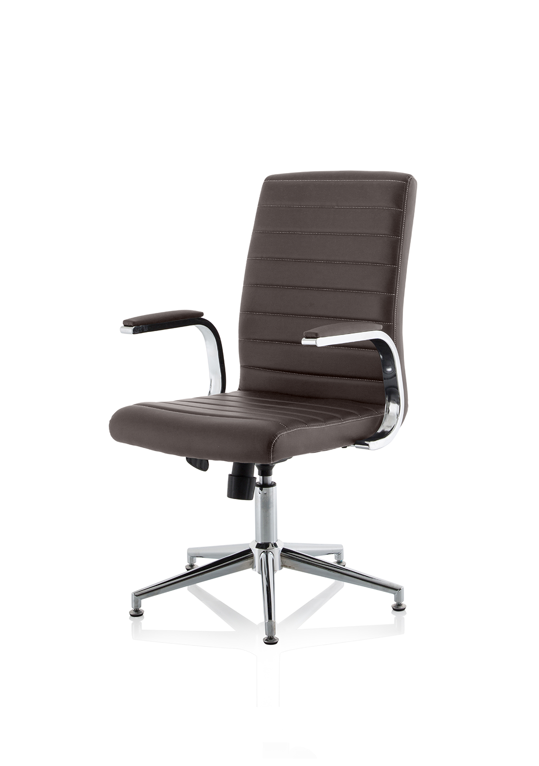 Ezra Medium Back Leather Executive Office Chair with Arms