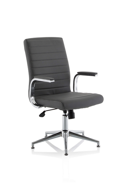 Ezra Medium Back Leather Executive Office Chair with Arms