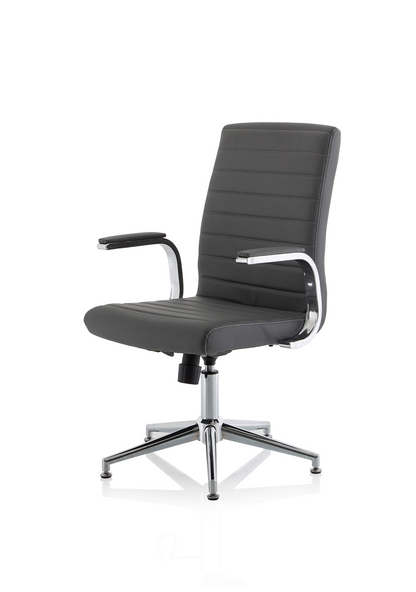 Ezra Medium Back Leather Executive Office Chair with Arms