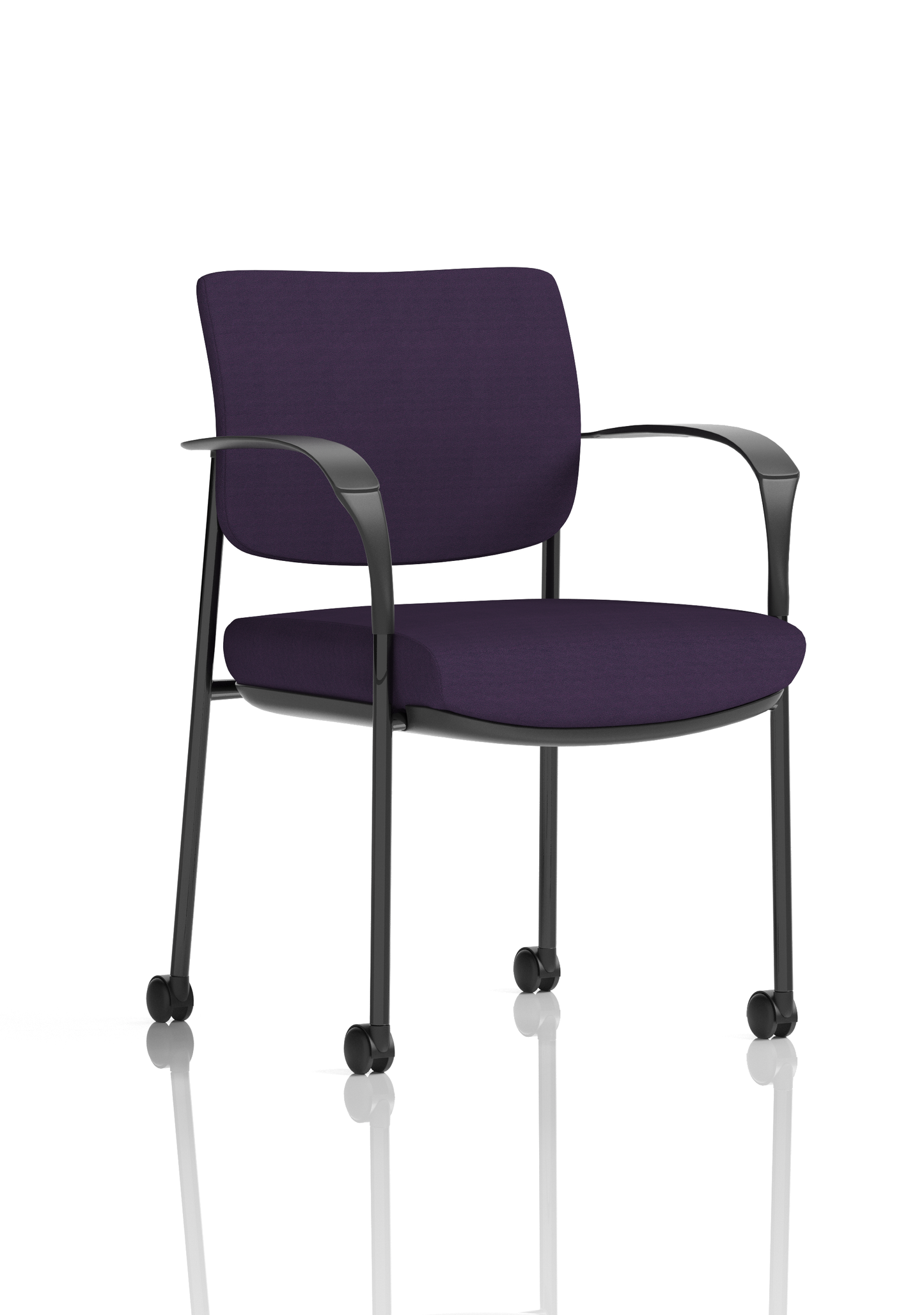 Brunswick Deluxe Medium Back Stacking Visitor Office Chair with Arms with Castors