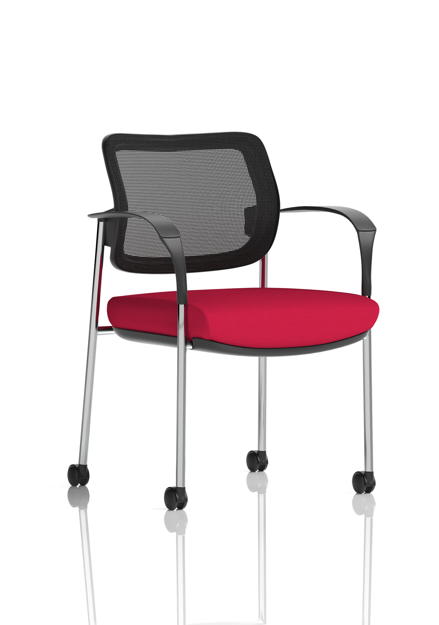 Brunswick Deluxe Medium Back Stacking Visitor Office Chair with Arms with Castors