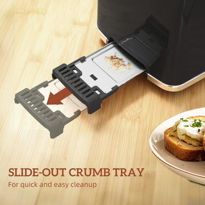 HOMCOM Touch Screen Kettle and Toaster Set - Black 