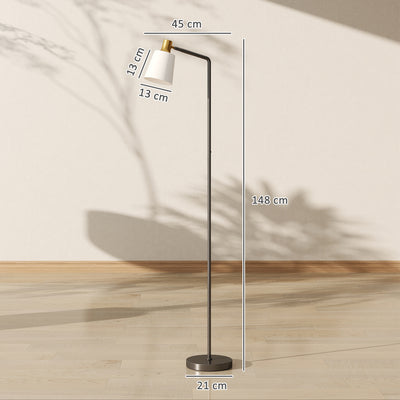 HOMCOM Floor Lamp with 350° Rotatable Head, Modern Standing Lamp with 3000K/4000K/6500K Colour Temperatures for Living Room Bedroom Office, Black 