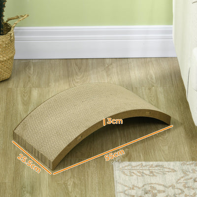 PawHut Four-Piece Cat Scratching Board, Cat Treadmill Replacement, 55 x 26cm - Brown 