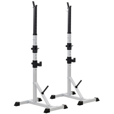 HOMCOM Weights Bar Barbell Rack Squat Stand Adjustable Portable Weight Lifting Max Load 200kg, Suitable For Home Gym Training Work Out 