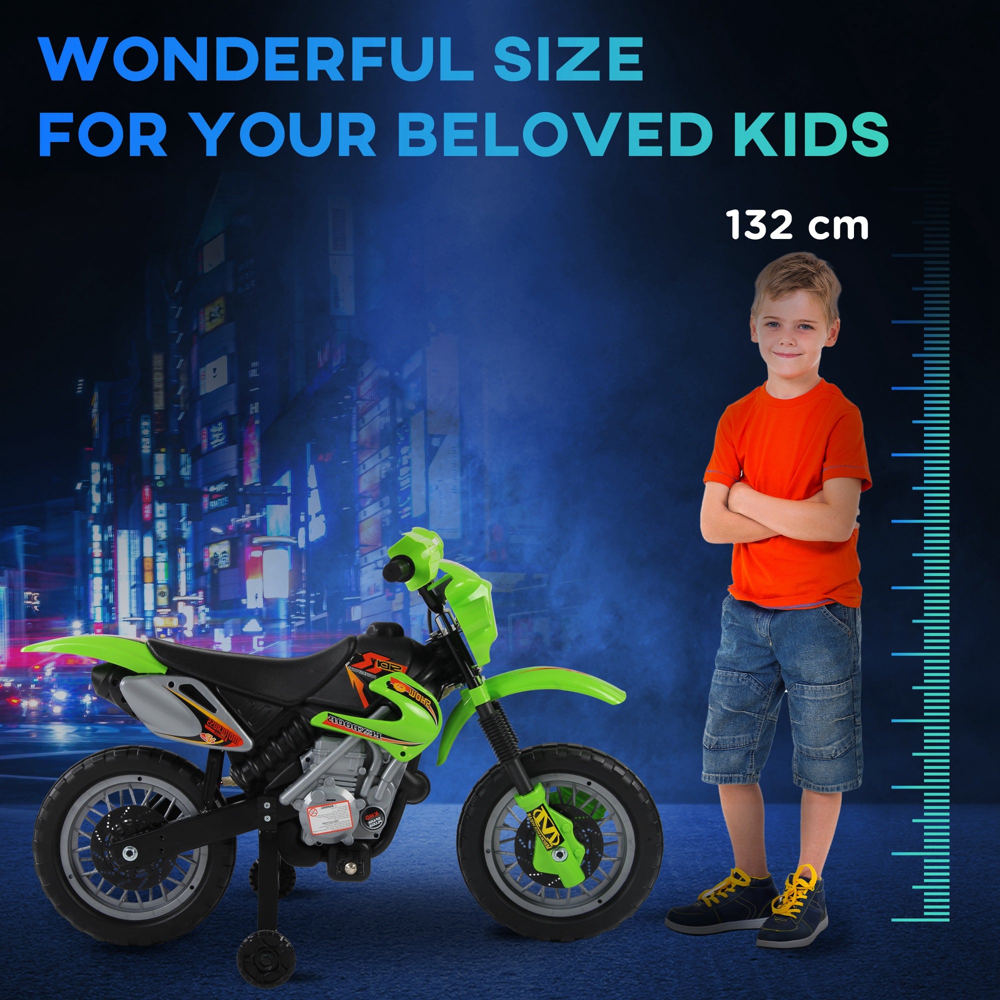 HOMCOM 6V Kids Child Electric Motorbike Ride on Motorcycle Scooter Children Toy Gift for 3-6 Years (Green) 