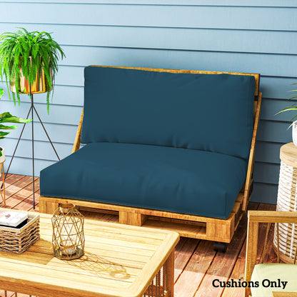 Outsunny 2 Seater Pallet Furniture Cushions Pallet Cushions, UPF20+ 220gsm Fabric, 20 cm Thick Outdoor Seat Pads, Navy Blue 