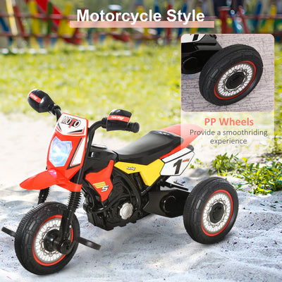 HOMCOM Toddler Pedal Motorcycle Kids Ride On Tricycle Early Learning w/ Music Lights Handlebar Stickers Exercise Boys Girls Gift for Kids 18 - 36 Months Red 