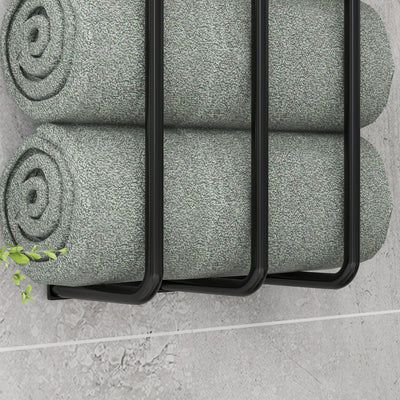 HOMCOM Six Large Towel Metal Holder, with Mounting Accessories 