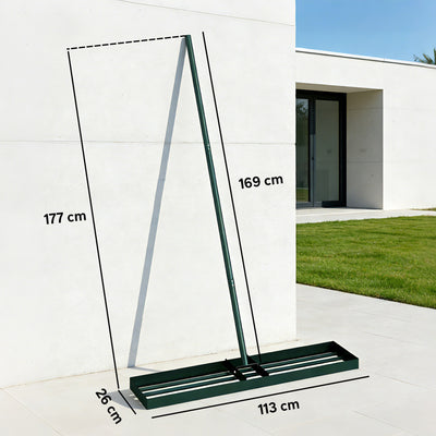 Outsunny Lawn Levelling Rake, 113 x 26 cm Lawn Leveller Lute with 169 cm Handle for Grass Soil Sand Yard Golf Course 