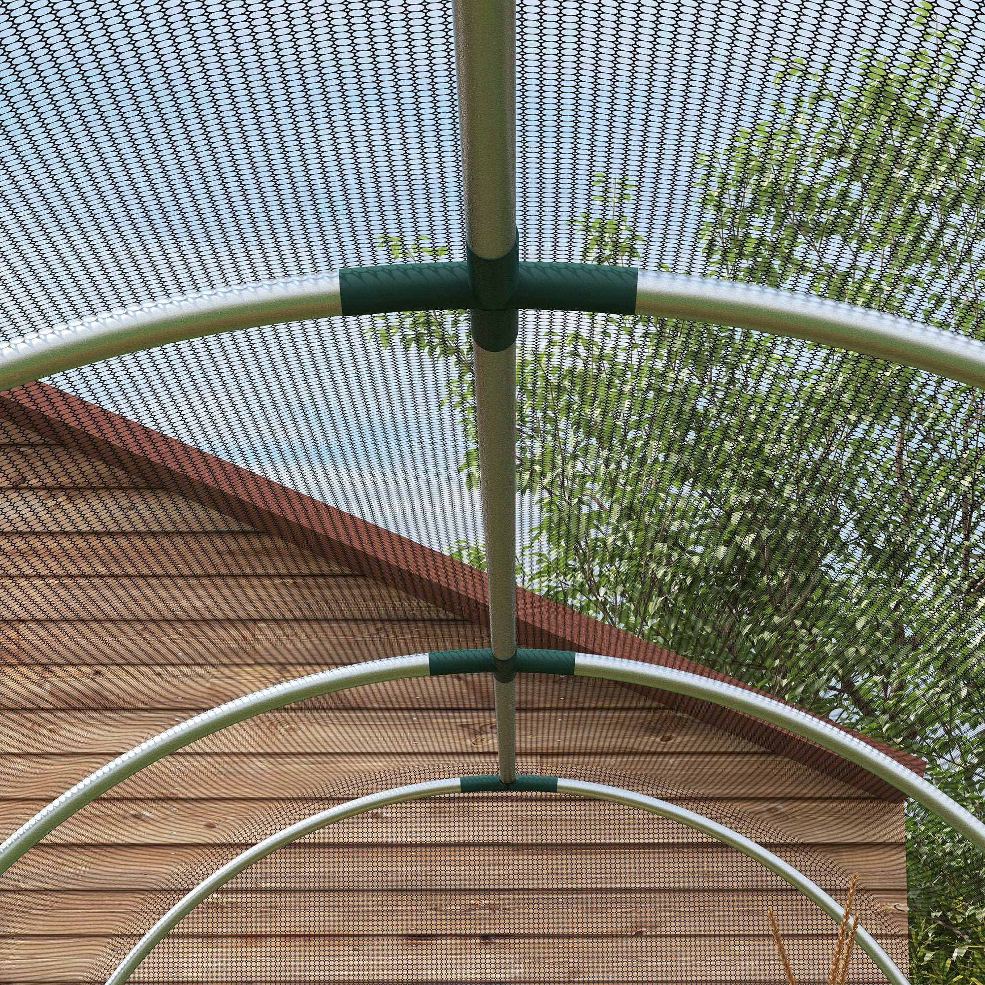 Outsunny 360 x 120cm Mini Polytunnel Greenhouse, Black 