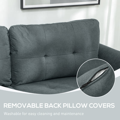 HOMCOM 'L' Shape Modular Storage Sofa - Dark Grey 