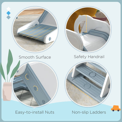 AIYAPLAY Foldable Kids Slide, Freestanding Baby Slide, for Ages 1.5-3 Years, Grey & Beige 