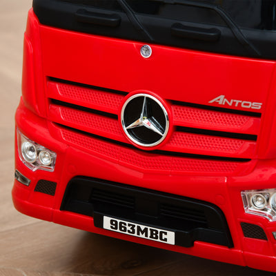 HOMCOM Compatible Kids Ride On Car Truck Mercedes Benz Licensed Toddler Foot To Floor Slider w/Under Seat Storage for 12 - 36 Months Red 