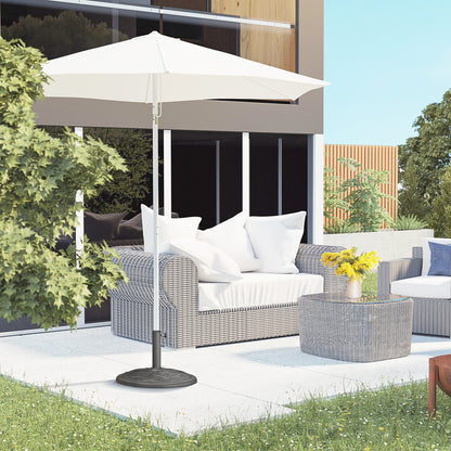 Outsunny 19KG Resin Umbrella Base Garden Parasol Base Stand Round Sun Shade Holder Suitable For Pole Between Φ38mm to Φ48mm 