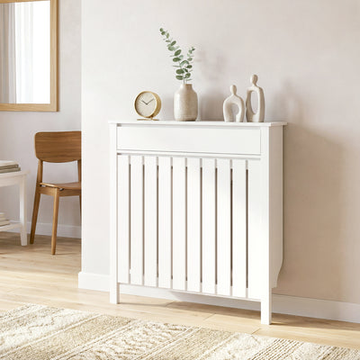 HOMCOM 93 x 88.5cm Rustic-Look Radiator Cover - White