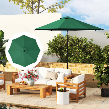 Outsunny 3 m Replacement Parasol Canopy with Top Vent, UPF 50+ Garden Parasol Replacement Canopy, 8 Rib Parasol Cover Replacement Fits Various Frames, Green 