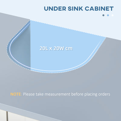 kleankin Pedestal Under Sink Cabinet with Double Doors, Modern Bathroom Vanity Unit, Storage Cupboard with Adjustable Shelves, White 