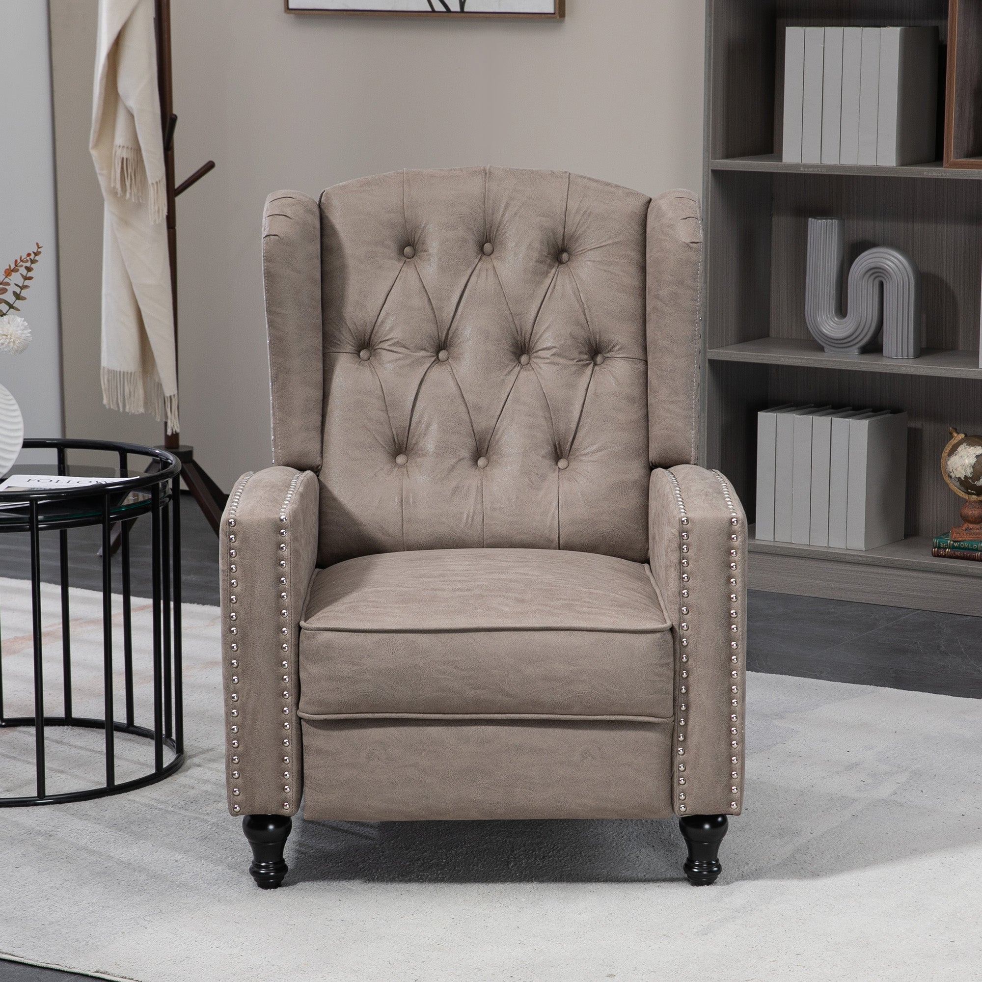 HOMCOM Chesterfield-Style Reclining Armchair - Brown 