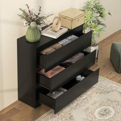 HOMCOM Chest of Drawers, 3-Drawer Storage Organiser Unit for Bedroom, Living Room, Black 