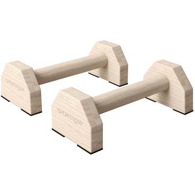 SPORTNOW Wooden Parralletes Bars, Push Up Handles with Non-Slip Base, Calisthenics Equipment, for Home Gym, Training 