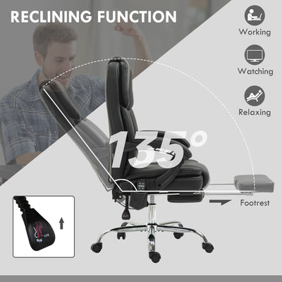 Vinsetto Six Point Vibrating Massage Office Chair - Black 