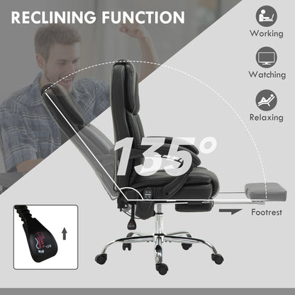 Vinsetto Six Point Vibrating Massage Office Chair - Black 