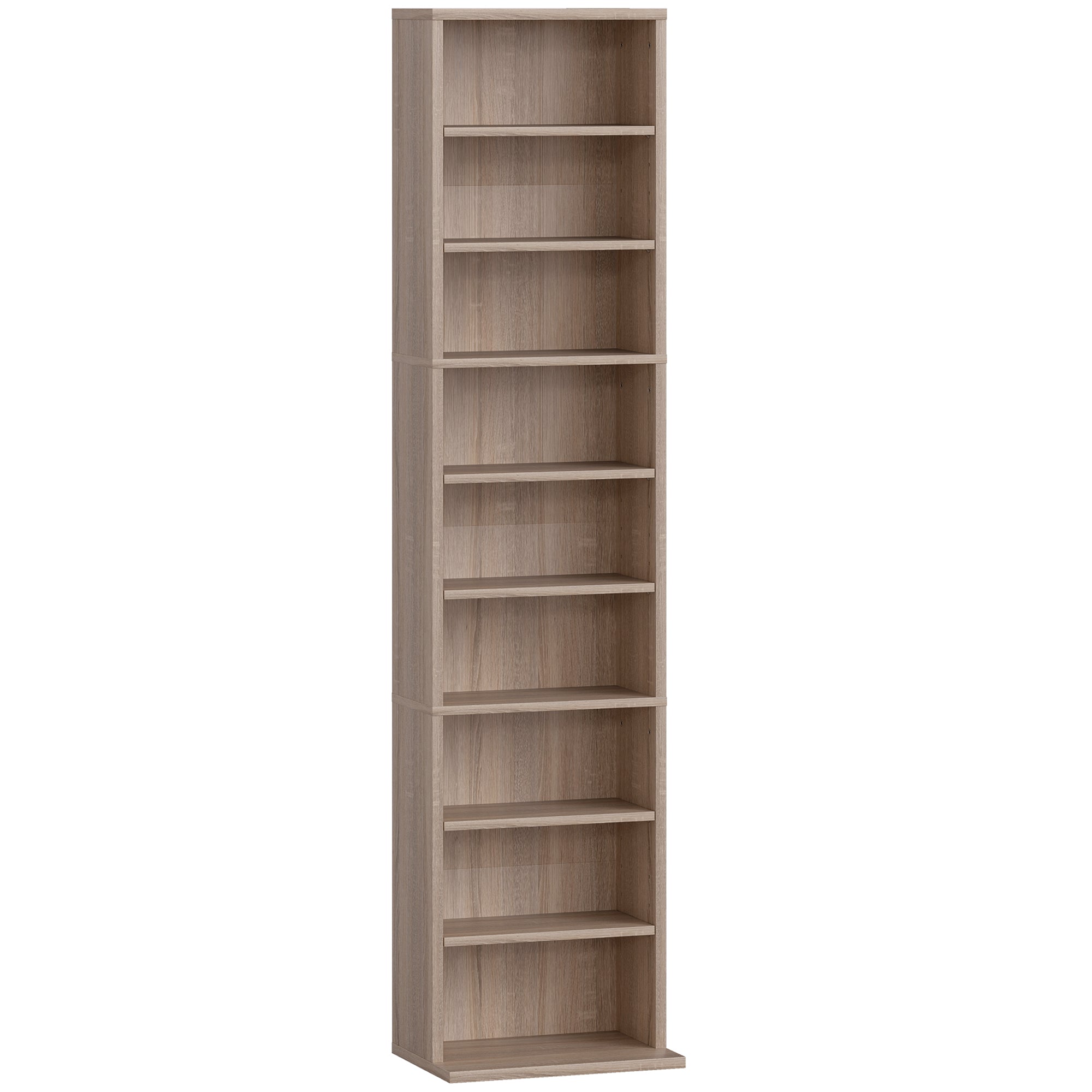 HOMCOM 260 Narrow CD Storage Unit - Natural Wood Finish 