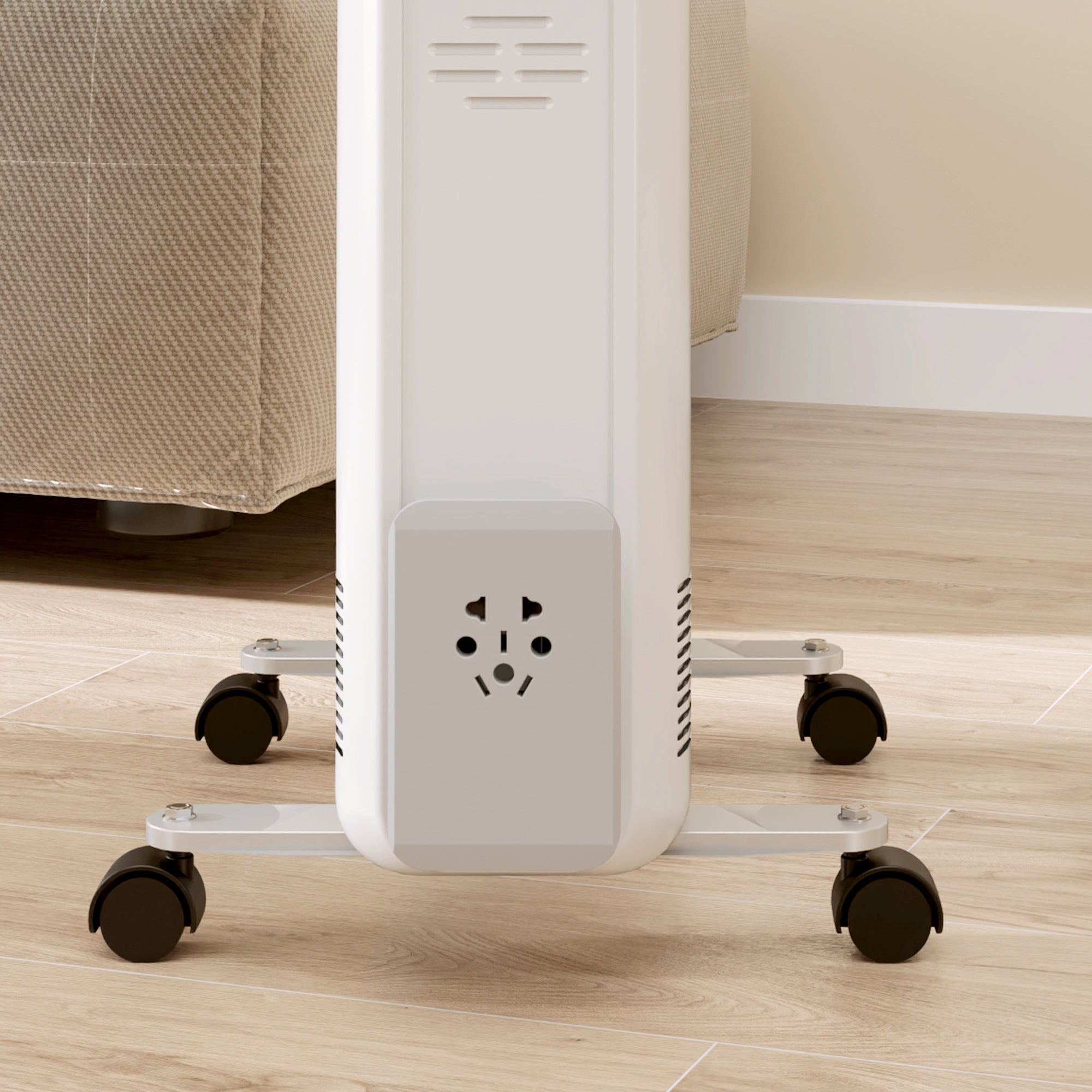 HOMCOM 2kW Nine Fin Oil-Filled Radiator - White 