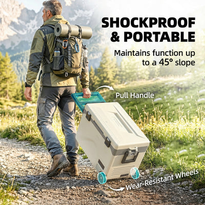 Outsunny 42.5L Compressor Car Fridge Freezer, Camping Refrigerator with App Control, 20℃-20℃ 