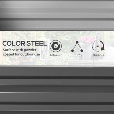 Outsunny Raised Beds for Garden, Galvanised Outdoor Planters for Herbs and Vegetables, for Patio, Garden, Balcony, Light Grey 