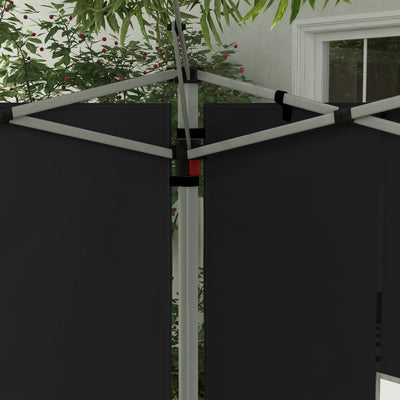 Outsunny Gazebo Side Panels, Sides Replacement with Window for 3x3(m) or 3x4m Pop Up Gazebo, 2 Pack, Black 