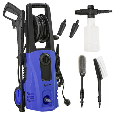 DURHAND 1800W High\'c2\'a0Pressure\'c2\'a0Washer, 150 Bar Pressure, 510 L/h Flow, High-Performance Portable Power Jet Wash Cleaner Blue 