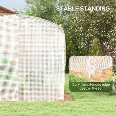 Outsunny Polytunnel Greenhouse Walk-in Grow House with UV-resistant PE Cover, Door and Galvanised Steel Frame, 2 x 2 x 2m, White 