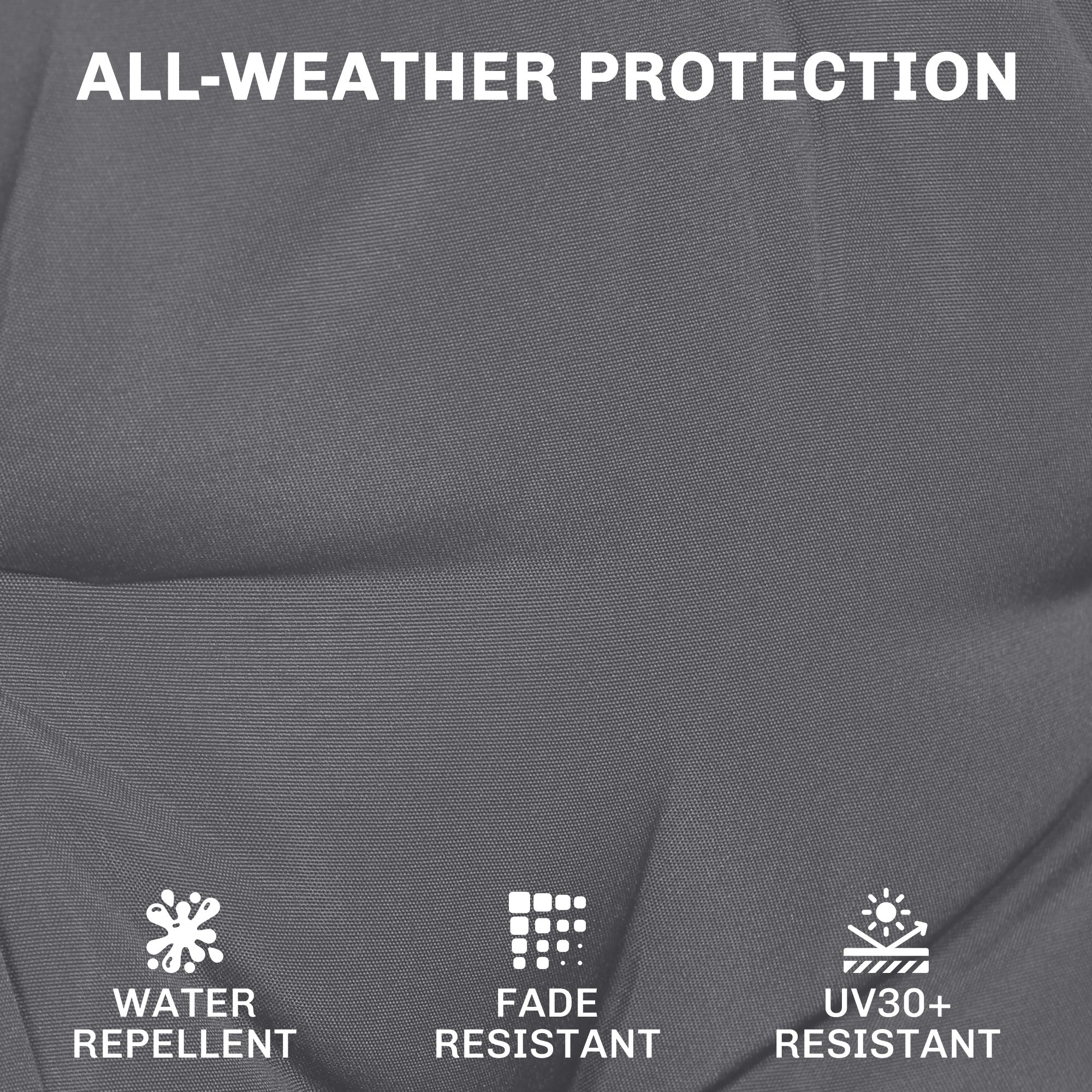 Outsunny Outdoor Chair Seat Cushions Set of 2, Garden Chair Cushions with 7cm Thick Foam & Ties, Dark Grey 