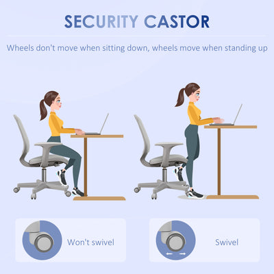 Vinsetto Office Chair, Breathable Mesh Swivel Desk Chair with Adjustable Height and  360° Swivel Security Wheels for Home Office, Study, Grey 