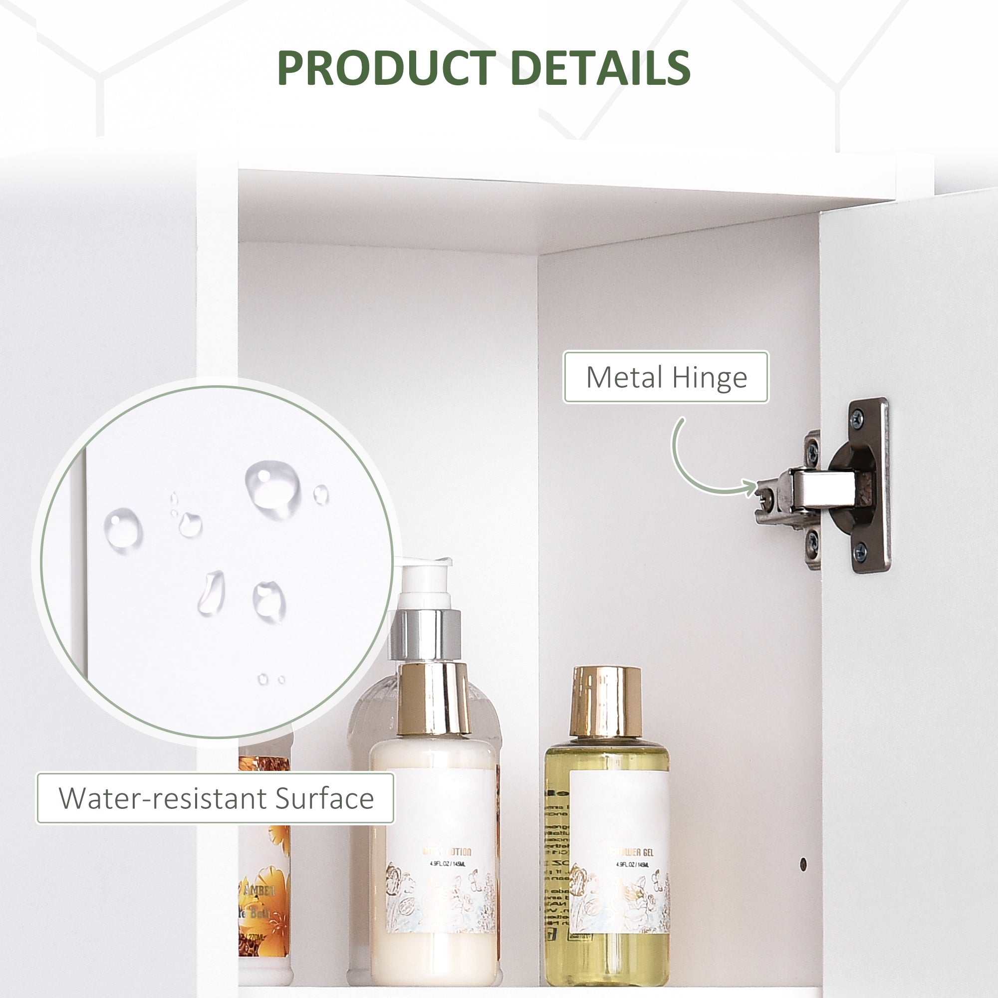HOMCOM Bathroom Floor Storage Cabinet Slim Tallboy w/ Door Cupboard & Shelves For Living Room, Bedroom, Hallway White 