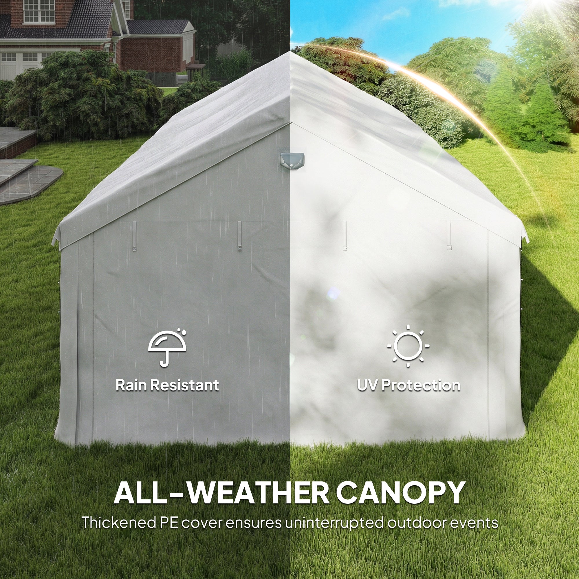 Outsunny 6 x 4 m Party Tent, Heavy Duty Gazebo Canopy with Windows, Outdoor Party Wedding Tent with 4 Removable Sidewalls 