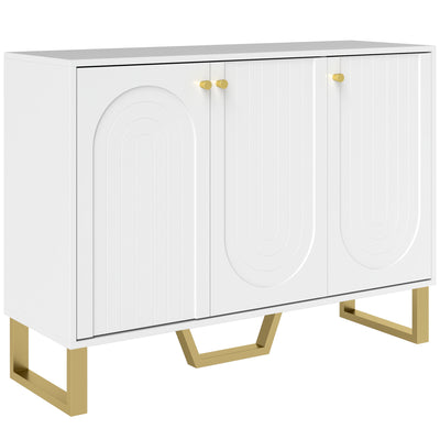 HOMCOM 3-Door Sideboard Storage Cabinet - White 