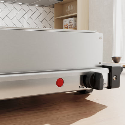 HOMCOM 4.5L Stainless Steel Electric Buffet Server, with 3x Trays and Lids 