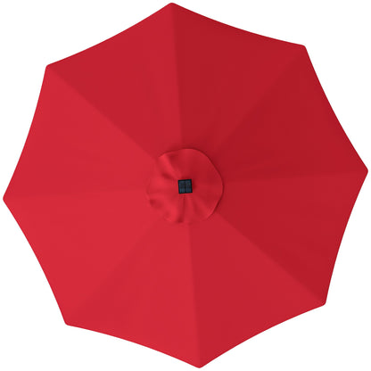 Outsunny 3 m Replacement Parasol Canopy with Top Vent, UPF 50+ Garden Parasol Replacement Canopy, 8 Rib Parasol Cover Replacement Fits Various Frames, Red 