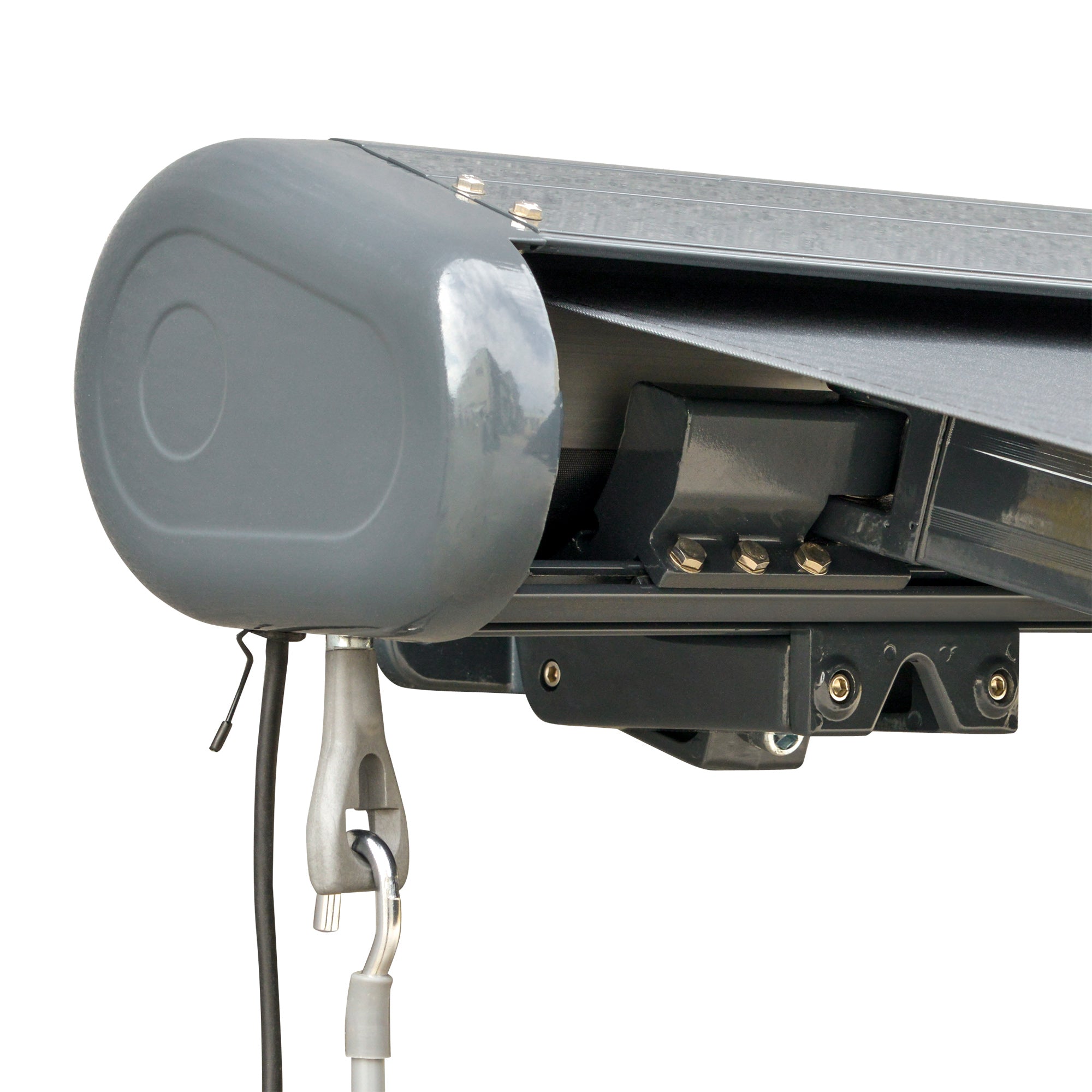 Outsunny 3.5x3m LED Light Full Cassette Case Electric/Manual Awning Door Window Sun Shade Patio Canopy Retractable w/ Remote Grey