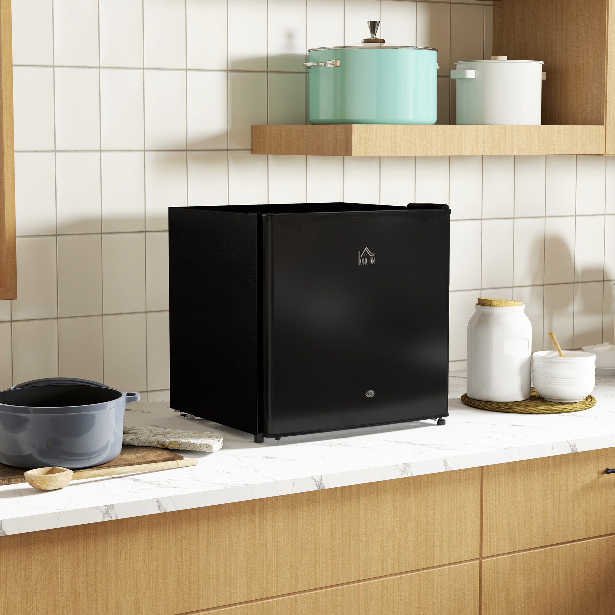 HOMCOM 46 Litre Lockable Countertop Fridge - Black
